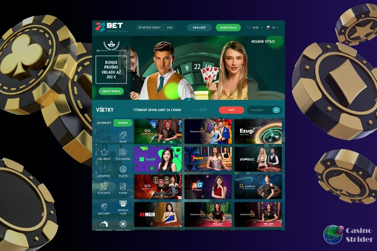Ponuka hier v 22Bet Casino