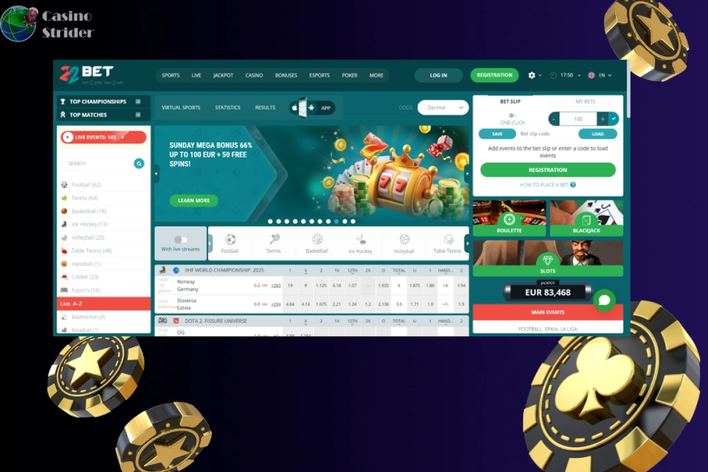 22Bet PaySafeCard