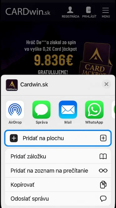Z ponuky vyberte možnosť
