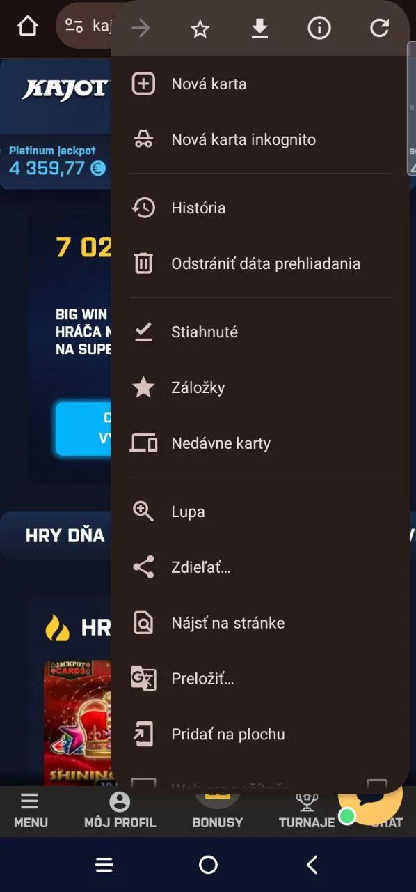 Otvorte ponuku.