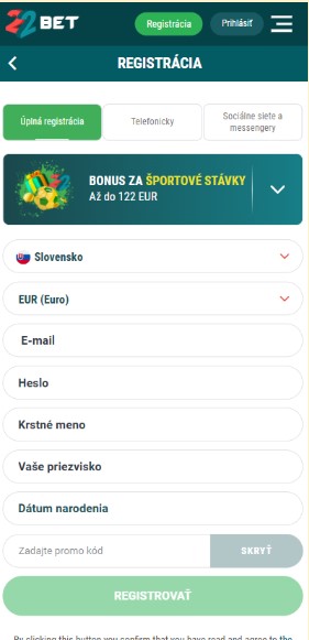 Výber bonusu kódu