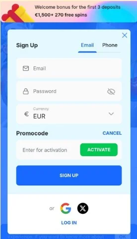Zadaj promo kód.