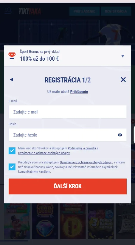 Vyplňte prvú časť