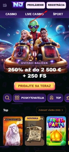 Prejdi na oficiálnu stránku a otvor registráciu