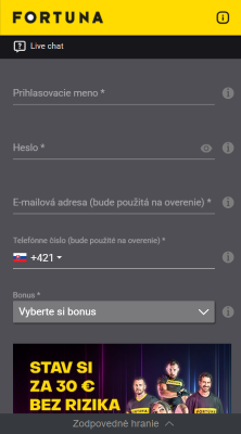 Registrácia v kasíne