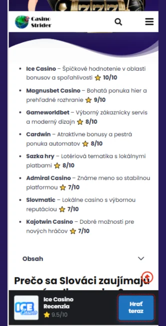 Vyber si nove casino online