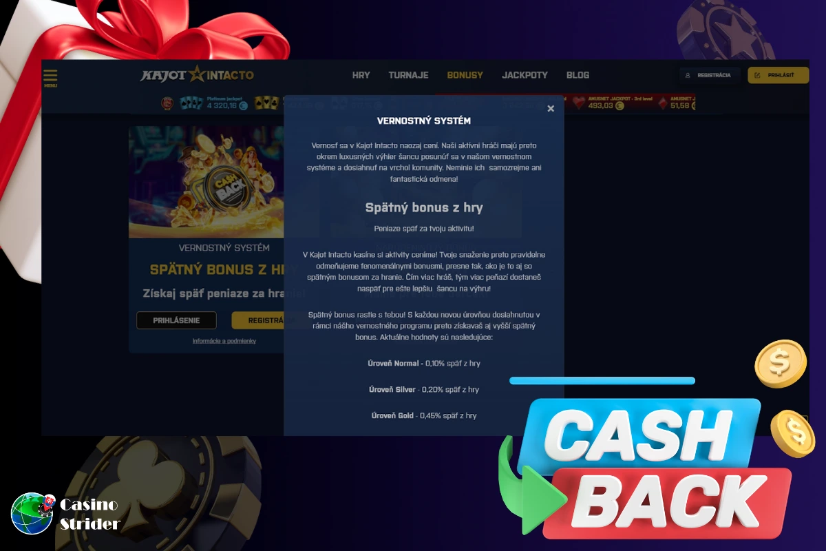 Kajot Intacto cashback