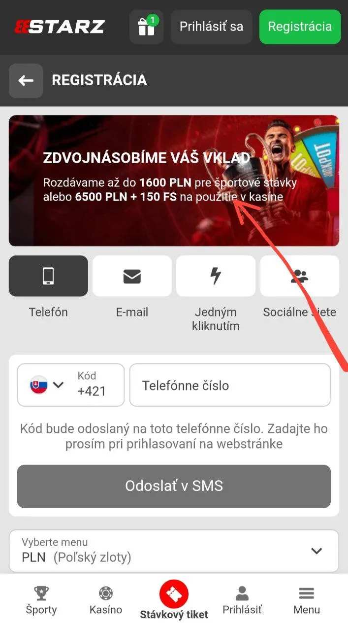 Vyberte si uvítací kasínový balík